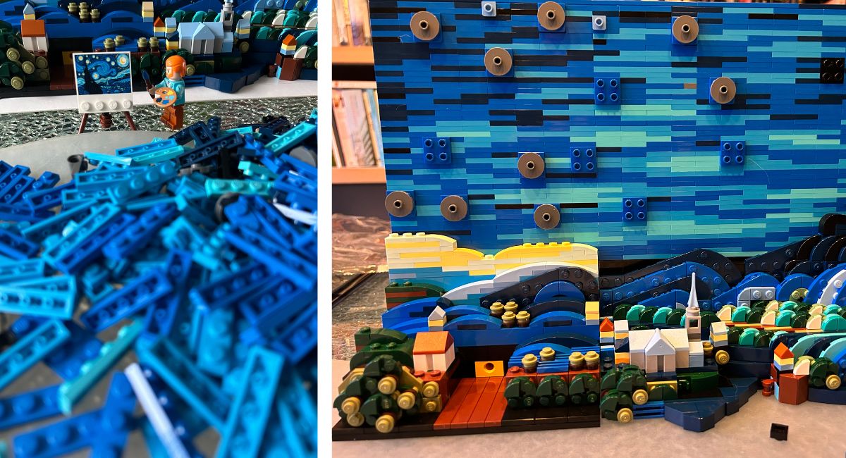 Lego Starry night, blauwe achtergrond
